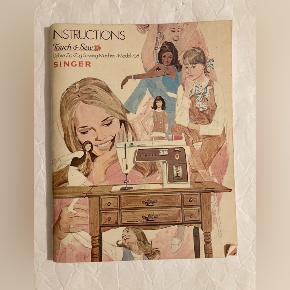 Singer Touch & Sew Deluxe Zigzag vtg 1970 instructions book